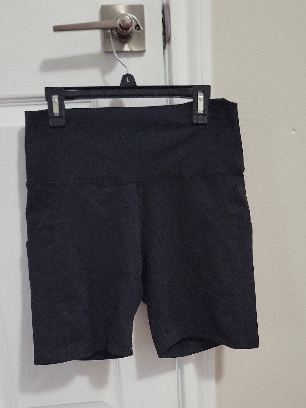 aerie Black High-Rise Bike Shorts with Side Pockets